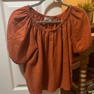 Ann Taylor Loft Top. Adorable Paprika color Top. Cute w/jeans for boho look